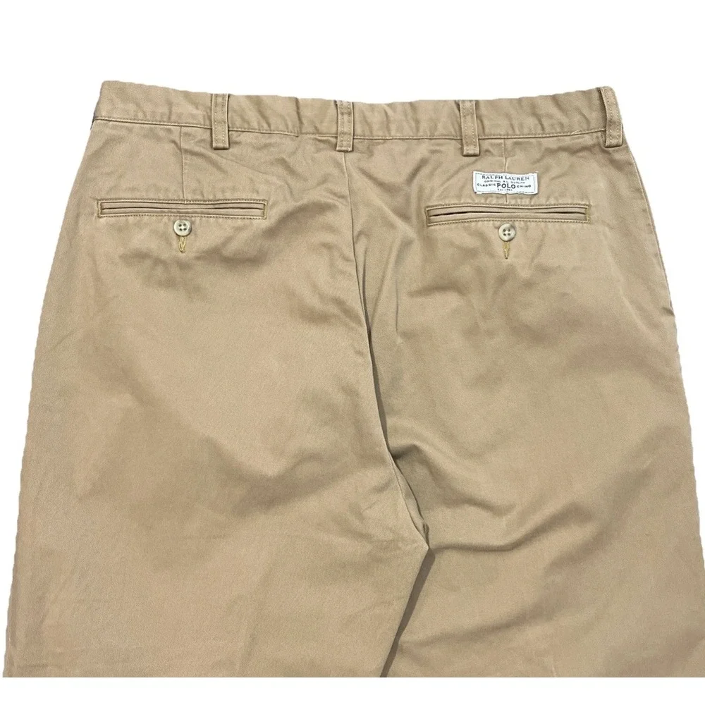 Polo Ralph Lauren Mens Classic Fit Chino Khaki Straight Leg Pants 35x30 Tan